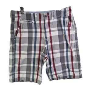 American Eagle Longer Length Shorts Mens Plaid Casual Sportswear Size 34